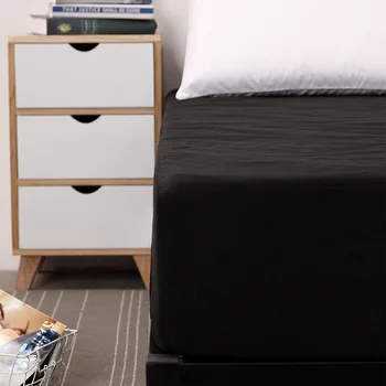

Solid Waterproof Mattress Protector with Elastic Band Sanding Breathable Bed Machine WashableSolid Color Mattress Cover