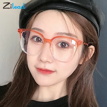 

Zilead Jelly Color Big Square Frame Spectacles Anti Blue Ray Reading Glasses TR90 Materials Fashion Comfortable For Women Unisex