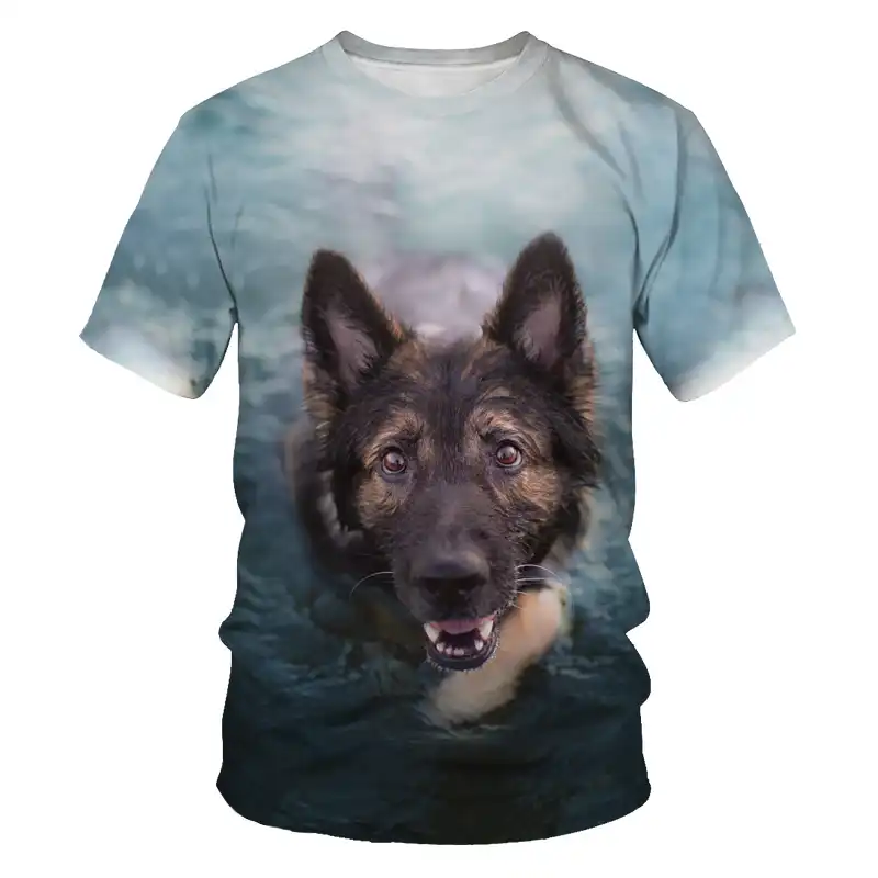 かわいい3d動物ジャーマン シェパード印刷男性の夏tシャツスポーツフィットネスo ネックボーイtシャツ半袖トップtシャツ Tシャツ Aliexpress