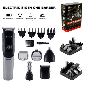 

EU Plug 6 in 1 Rechargeable Multifunction Hair Clipper Professional Hair Trimmer Electric Beard Trimmer Hair Cutting Machine