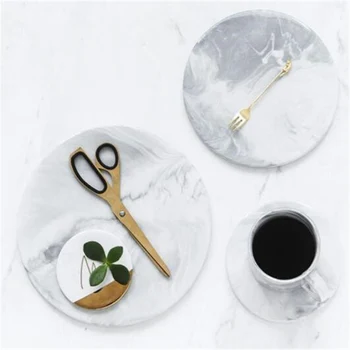 

3pcs/set Ceramic marble pattern flat pad Western dish sushi plate storage tray pasta tray