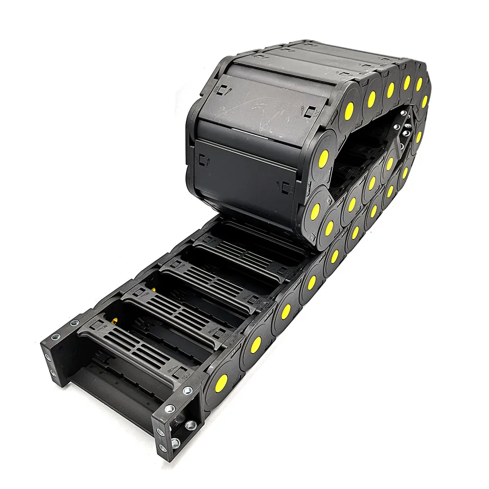 

JFLO 30x100 Towline Reinforced Drag Chain Semi-enclosed interior Opening Nylon Tanks Wire Carrier Cable Protection Free shipping