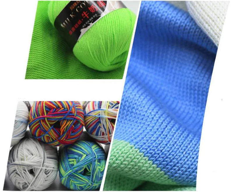 Baby Knitting Crochet Wool Super Soft Sweet Milk Cotton Yarn Thick Yarn Autumn Winter Knitting Scarf DIY Accessory 50g/1Roll