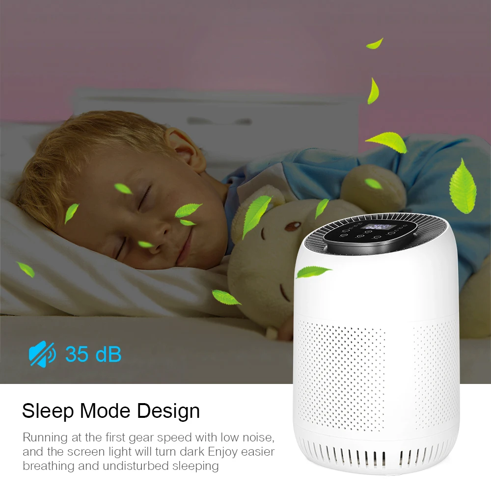 

Air Purifier Auto HEPA Filter 3-Stage Filtration Air Purifier With Timer Remove Formaldehyde Dust Odor Function Low Noise