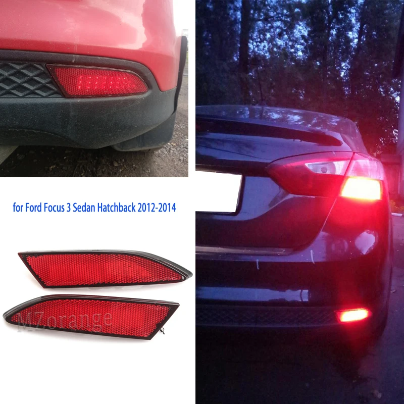 1 пара светодиодный задний бампер отражатель для Ford Focus 3 седан 2012-2014 хэтчбек тормоз световая сигнальная лампа автозапчасти автомобиля