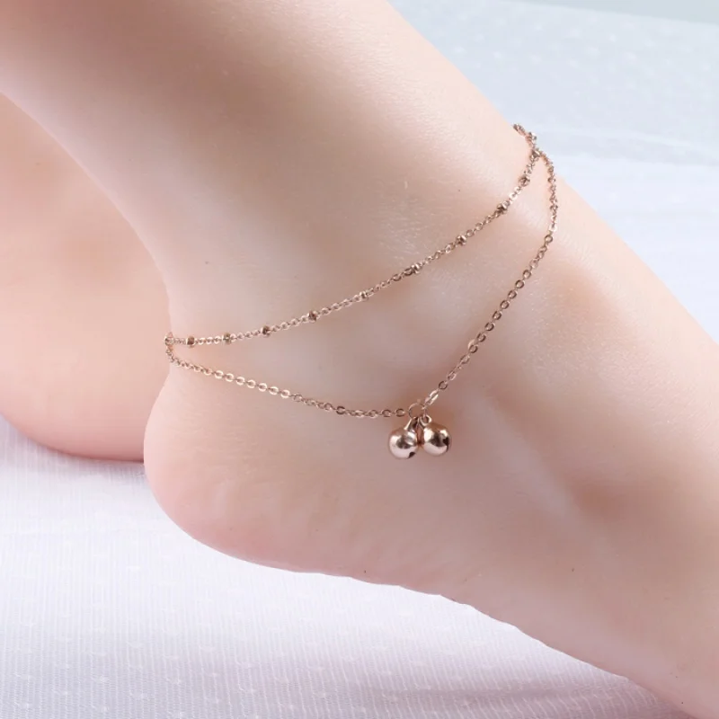 Anklet Foot Jewelry Titanium Steel Rose Gold Steel Anklet Chain 2