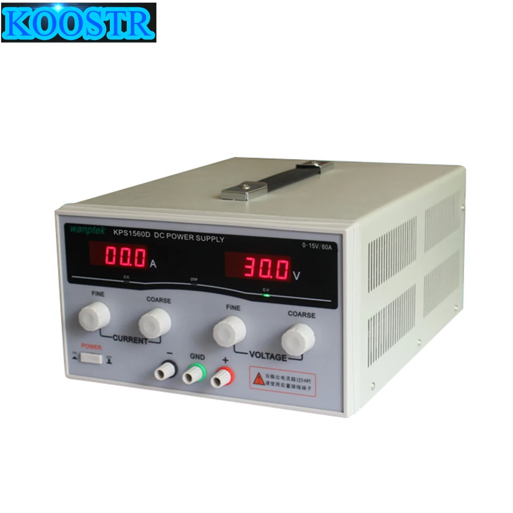 KPS1560D высокой точности Мощность регулируемый светодиодный Дисплей Переключение DC Питание 220V 0-15 V/0-60A для лабораторных исследований и обучения