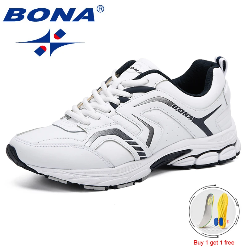 

BONA Men's Trainers Road Running Shoes Technology Style Leather Shock Men Athletic Shoes Outdoor Jogging Sport Energy Sneakers