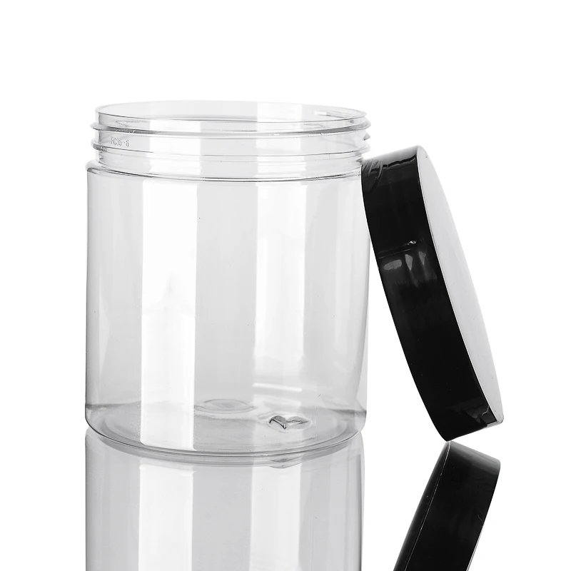 500ml Empty Cream Jar Facial Mask PET Container Bottles Clear Bottle With Plastic lid Makeup Cosmetic Packing Bottles