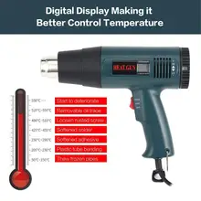 1800 Вт Электрический воздушный Нагреватель пистолет терморегулируемая Тепловая пушка паяльная цифровая промышленная Тепловая пушка с ЖК-дисплеем