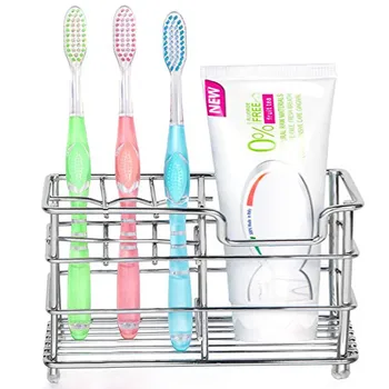 

Stand Toothbrush Holder Stainless Steel Bathroom Toothbrush Holder Toothpaste Holder Stand Vertical Bathroom Accessories