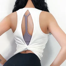 Рубашки для йоги с перекрещивающимися бретельками и открытой спиной, майка для фитнеса, Спортивная женская футболка, укороченный топ для спортзала, рубашка для тренировок, модная одежда для йоги, пикантная одежда, 5 цветов