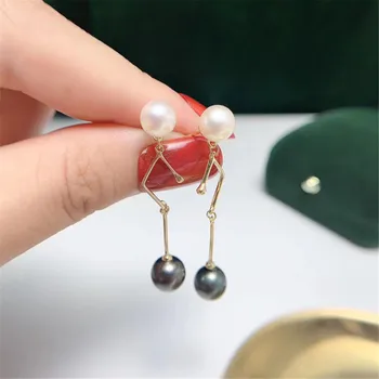 

S925 Sterling Silver Flash Design Pearl Earrings Holder Women DIY Pearl Earrings Components Silver Gold Color