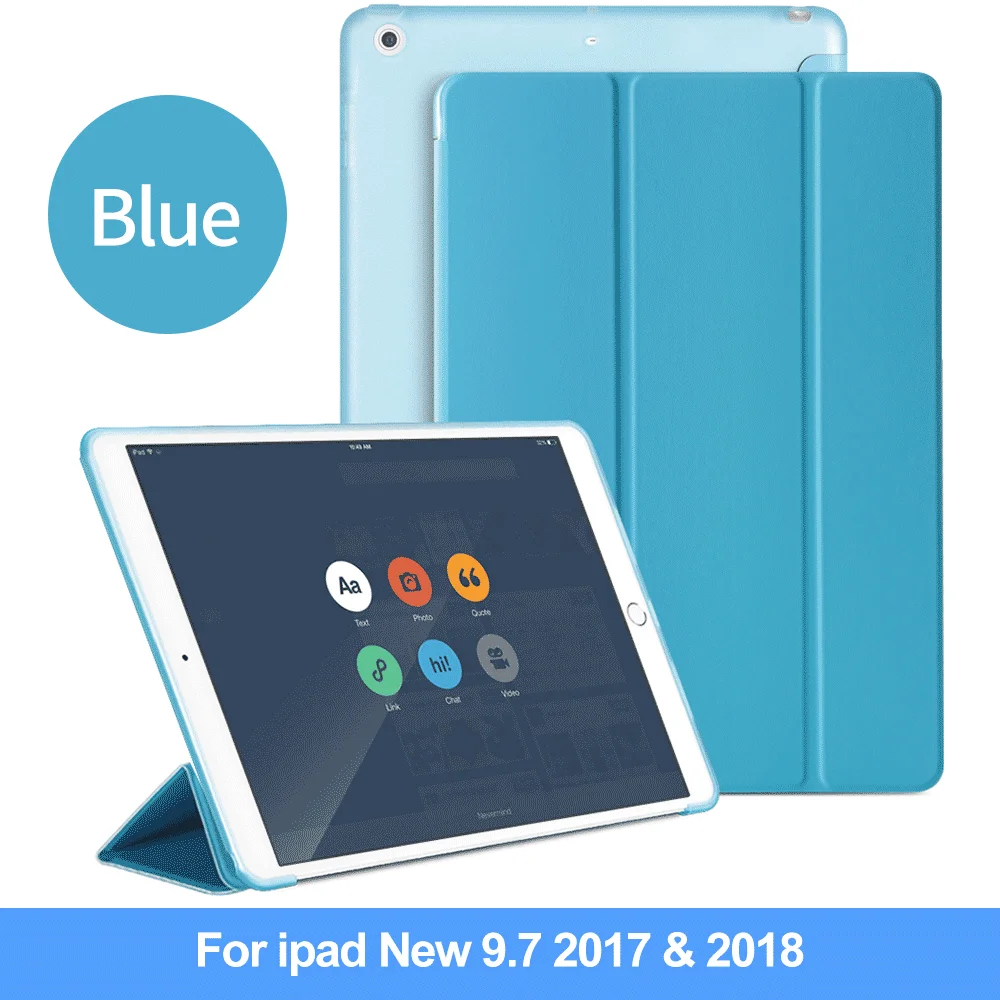 Чехол DOWSWIN для ipad 2 3 4, мягкая задняя крышка, ТПУ кожаный чехол для ipad 4, откидной смарт-чехол для ipad 2, Чехол для ipad 9,7 чехол - Цвет: Blue