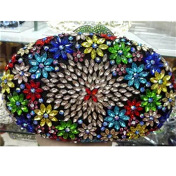 

New Arrival Evening Dress Banquet Clutch Bag Crystal Clutch Evening Bag for Women Metal Floral Crystal Clutch Evening Purse Bag