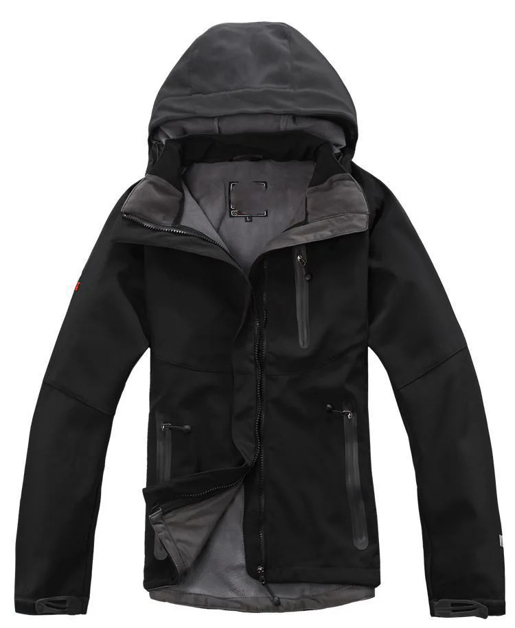 Женская мягкая куртка спортивная ветрозащитная водонепроницаемая куртка большого размера костюм для горного туризма на открытом воздухе ветрозащитная водонепроницаемая куртка - Цвет: black