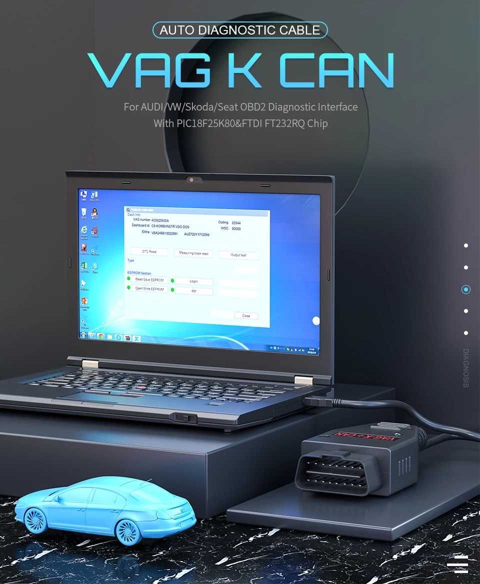 Для VAG K + CAN Commander 1 4 с FTDI FT232RL PIC18F258 OBDII для сканер VW/для AUDI/для SKODA диагностический