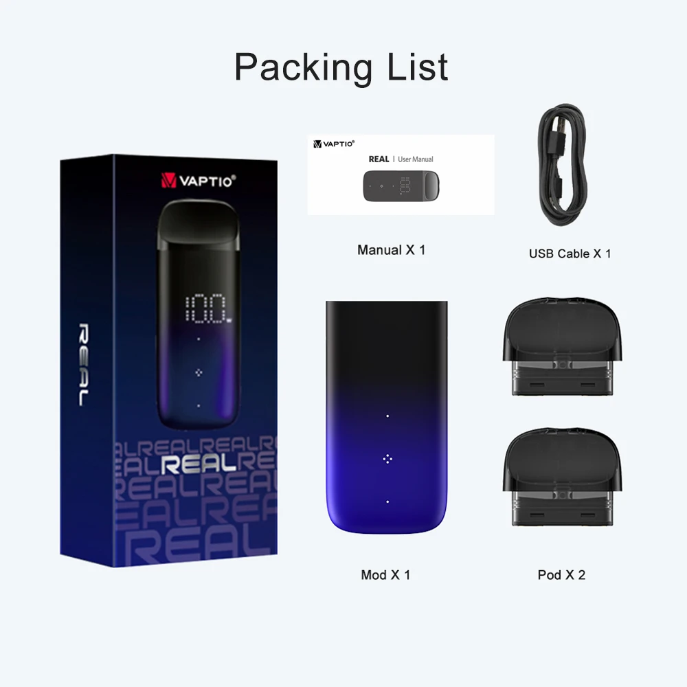 В наличии! Vaptio pod стартовый набор Настоящее vape ручка комплект с 500 мАч встроенный