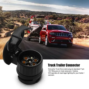 

Durable 13 To 7 Pin Trailer Adapter Trailer Wiring Connector Socket Plug 12V Remolque Trailer Car Truck Caravan Electrical