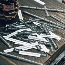 

8 Sheets Simple Black and White English Phrase Stickers DIY Hand Account Scrapbook Materials Tags Album Decoration Stickers