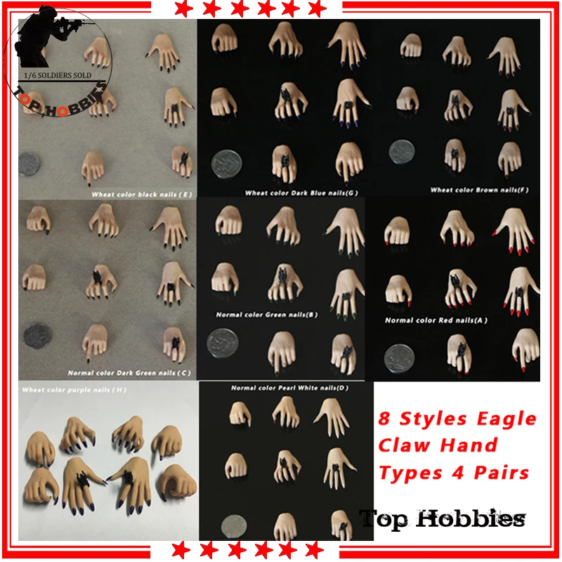 

4Pairs/Set 1/6 тело For 12" Female Hand Phicen руки Figure Body Ph Doll Hands 1/6 Scale Hands Type F 1:6 body jiaouDoll
