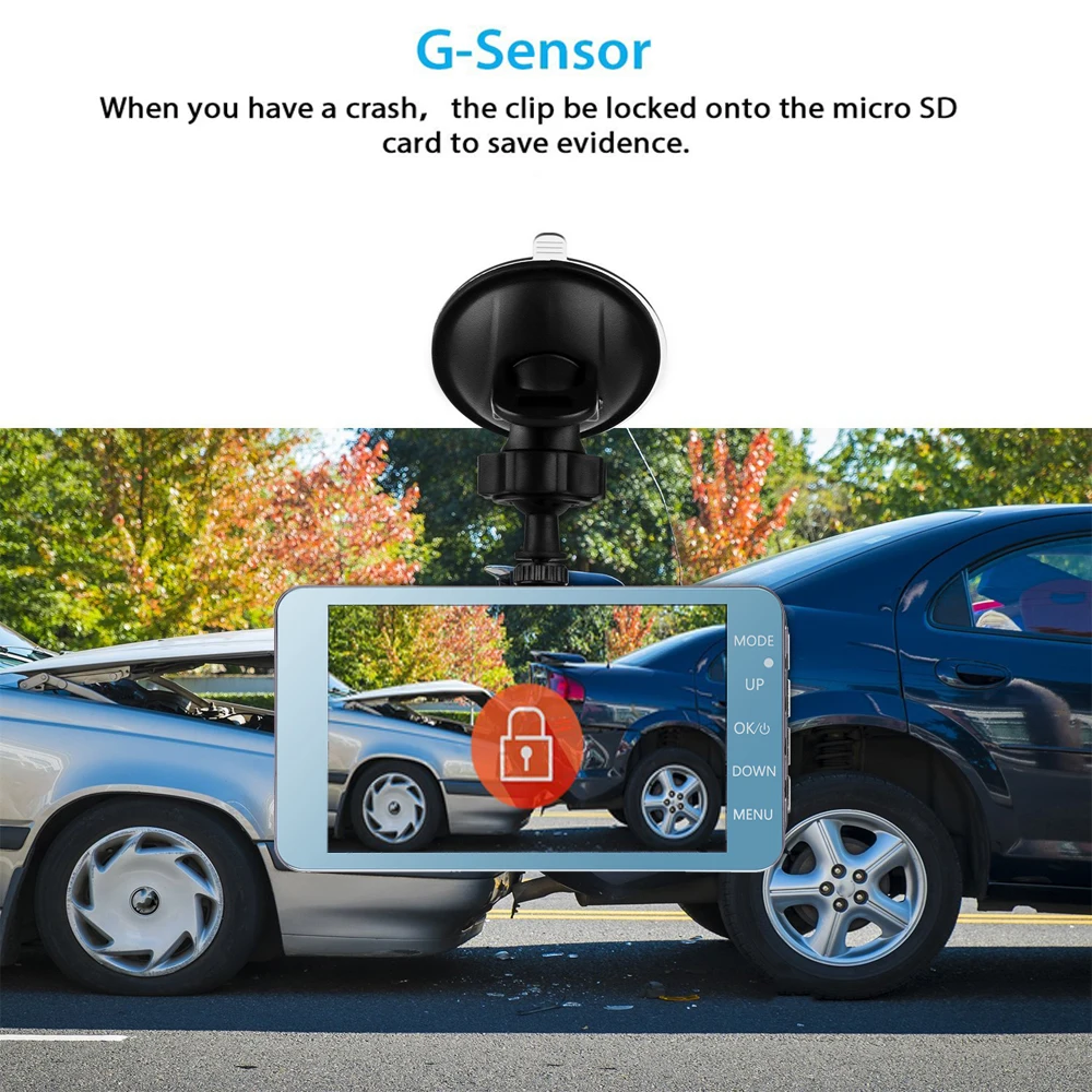 1Dash Cam New Dual Lens Car DVR Camera Full HD 1080P 4 IPS Front+Rear Mirror Night Vision Video Recorder Parking Monitor