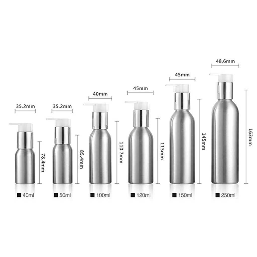 2 Pieces Refillable Aluminum Shampoo Bottles Shower Gel Emulsion Containers