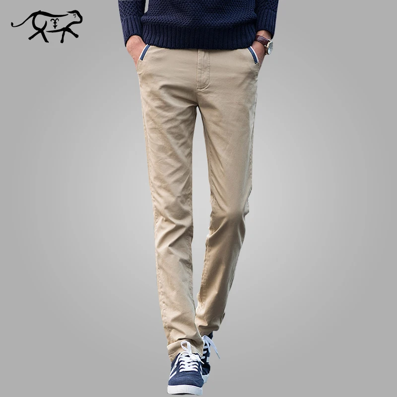 Tanie Spodnie męskie nowe 2018 męskie spodnie na co dzień bawełniane męskie spodnie męskie długie proste Khaki Plus Size spodnie męskie Slim biznesowe spodnie od garnituru