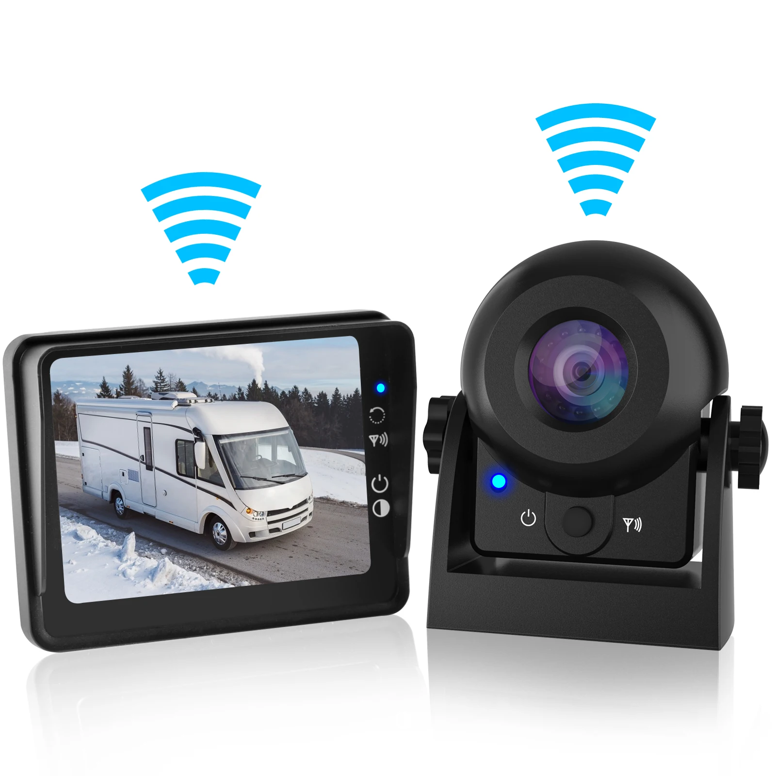 Wireless Backup Dash Cam, MHCABSR WiFi Reversing Camera Work with Phone  IP68 Waterproof IR Night Vision Wide Angle Magnetic Rear View Parking  Camera