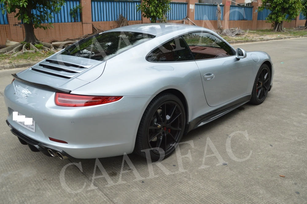 Боковые юбки фартуки подходят для Porsche 911 991 GT3 Carrera 2012 2013 V стиль карбоновый дверной ограничитель для губ