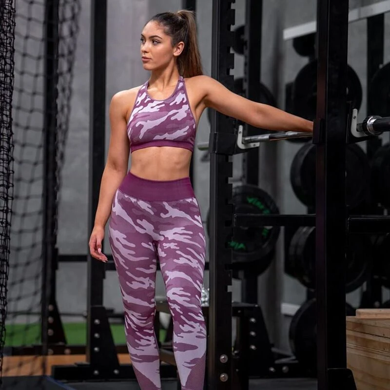 yoga set 3 Комплект для йоги, спортивная одежда для женщин, женский комплект 2 шт. для тренажерного зала, одежда для фитнеса, спортивный костюм, Женская камуфляжная одежда для фитнеса - Цвет: yoga set 3