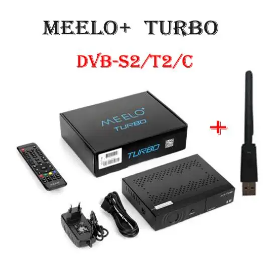 MEELO TURBO такой же как MEELO+ ONE PRO 1080P DVB-S2 спутниковый ресивер H.265/HEVC/AVC Linux телеприставка поддержка YouTube cam Enigma2 - Цвет: USB WIFI