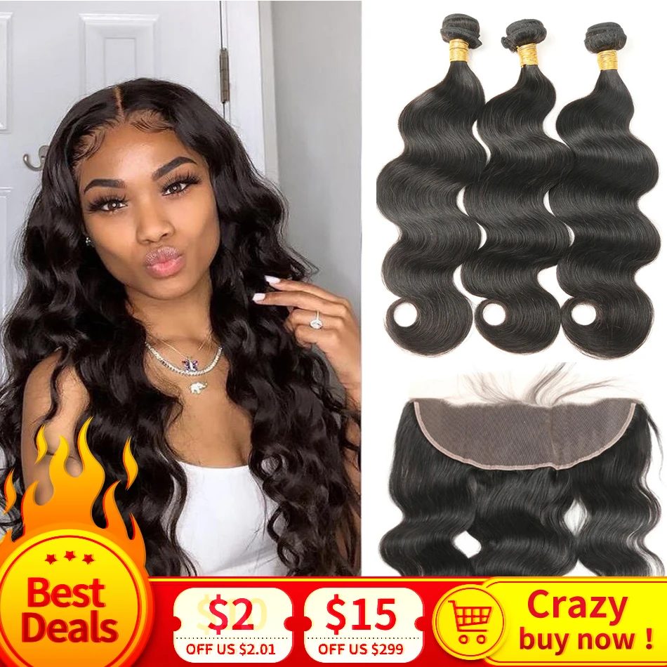 

Body Wave Hair Bundles With Lace Frontal Closure Brazilian Human Hair Bundles With Closure MIHAIR Lace Closure With Hair Bundles