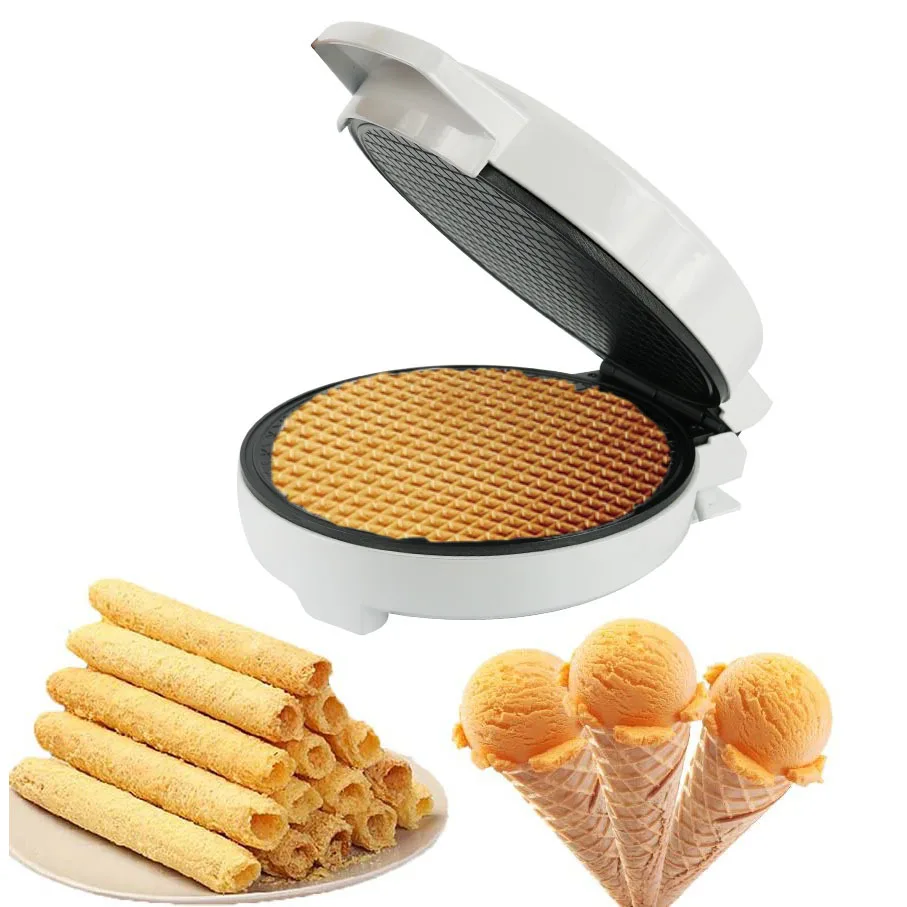 Household Breakfast Egg Roll Machine Electric Baking Pan Waffle Cone Maker Homemade Ice Cream | Бытовая техника