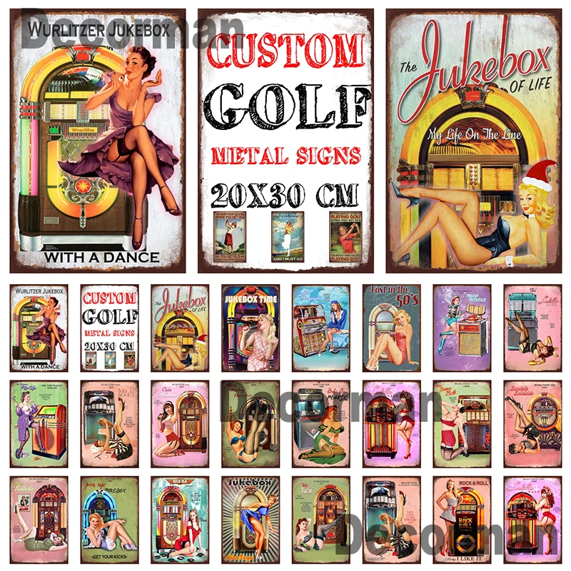 [Mike86] Jukebox Pin Up Music Metal Sign Targa Da Parete Vintage Sport Poster Pittura Negozio Pub Decorazione Lta-3180 20*30 Cm
