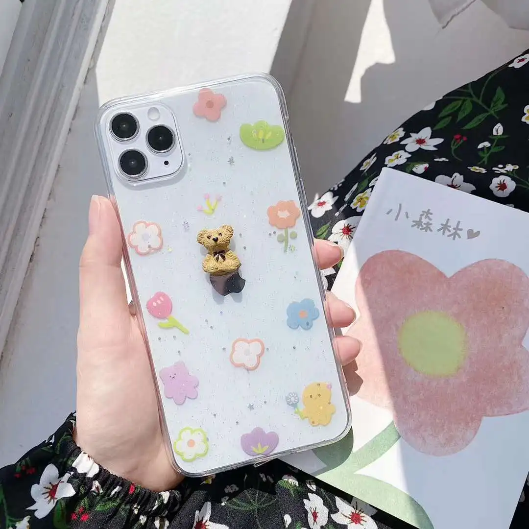 Милый мультяшный Прозрачный чехол с желейным медведем для iPhone 11 Pro MaX XR XS Max X 8 7 plus