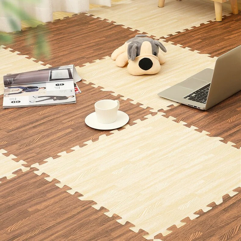 

30*30*1cm Wood Grain Puzzle Mat Foam Baby Play Mat Splicing Bedroom Soft Floor Kids Rug Living Room Gym Crawling Carpet EVA