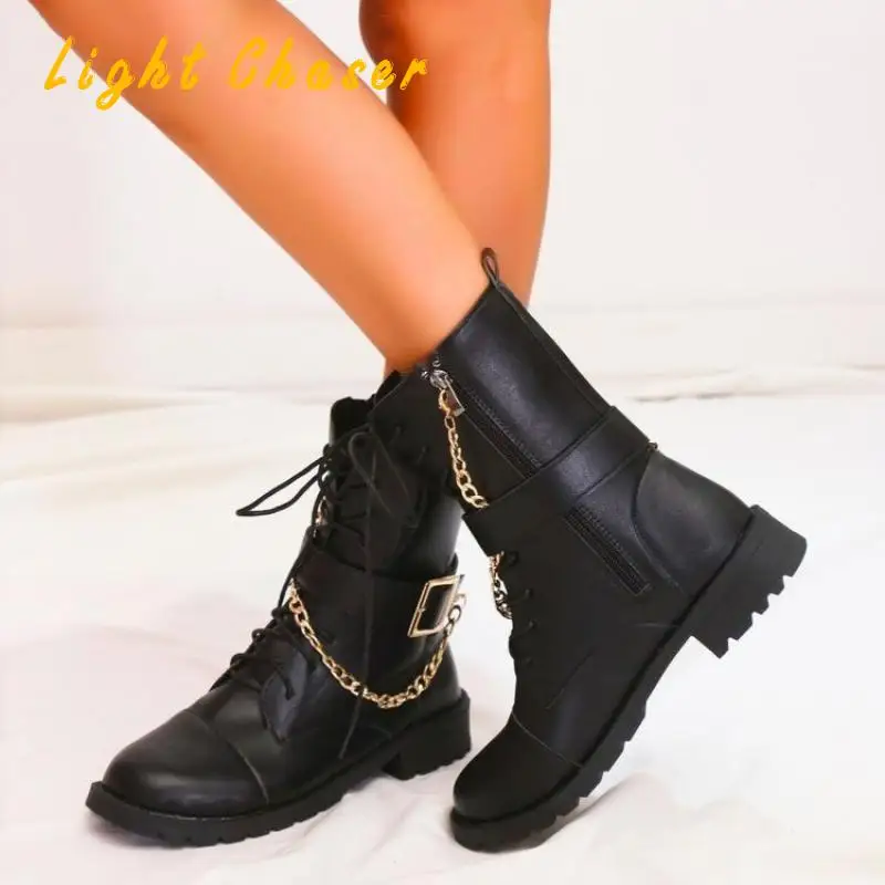 Fashion Ankle Boots Slip On Knitted Stretch Sock Boots Autumn Women Shoes Platform Round Toe Square Med Heel Winter Short Boots