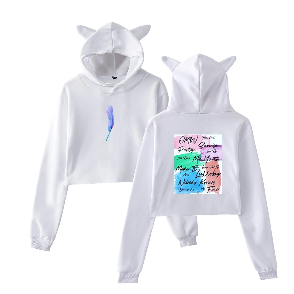 GOT7 короткий кошачий топ толстовки Kawaii пуловер толстовки женские Kpop толстовки короткие толстовки GOT7 толстовки Harajuku сексуальная одежда
