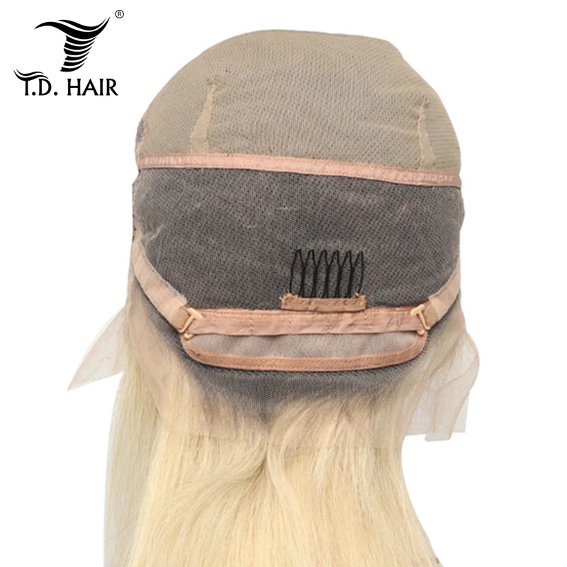 TD 150% Density Ombre Blonde Full Lace Wigs Human Hair Brazilian Wig Swiss Transparent Lace Wigs Remy Hair 1B 613 Wigs