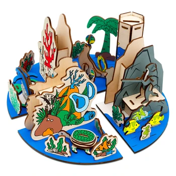 

DIY 3D Wooden Marine Animal Assembled Toy Simulation Marine Animal Forest Park Craft Gift Model Building Kits