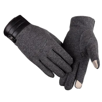 

Winter Men's Full Finger Smartphone Touched Screen Gloves Mittens Casual Solid Color Soft Screen Touch Gloves For Man