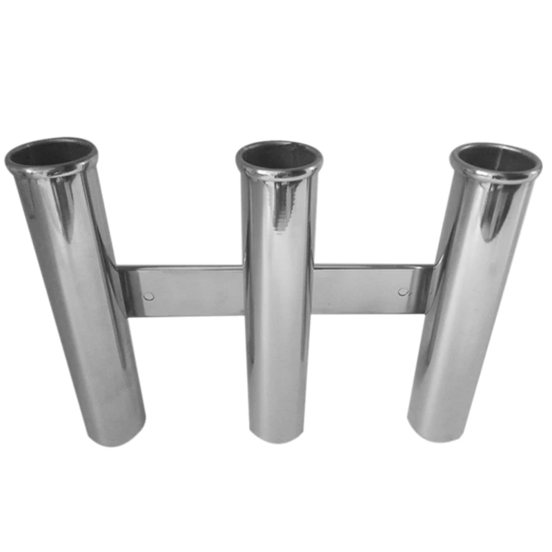 

3 Tube Rod Holder Triple Stainless Steel Vertical Multi-Use Fishing Rod Holder for Marine Boat Yacht Accessories 1 Piece