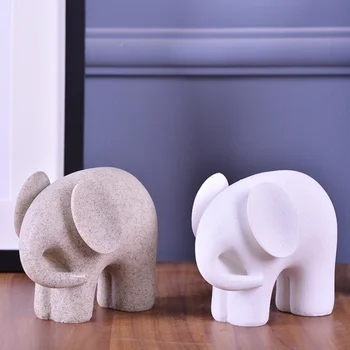 

Animal sculpture resin crafts European creative home white sand elephant decoration ornaments