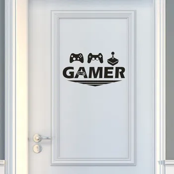 Gamer Home Decor Wall Sticker Decal Bedroom Vinyl Art Mural Wall Home Door Decor Wallstickers Mural Pegatinas Gamer Wallpaper tanie i dobre opinie CN(Origin) Plane Wall Sticker europe For Wall Single-piece Package Characters Wall Stickers Home Decor Wall Stickers Wall Decor Home Decor For Home