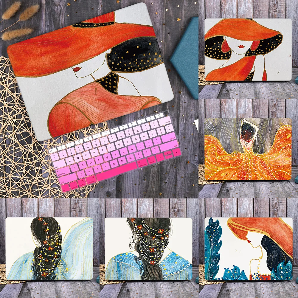 Жесткий чехол с рисунком для девушек MacBook Air Pro Retina 11 12 13 15 16 дюймов Touch bar 2020 A2337 A2338