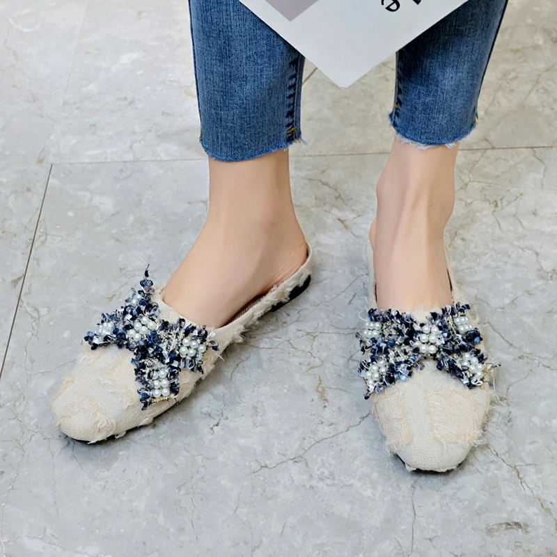 

Women's flat slippers Fashion casual Plush Upper spring flip flop Comfortable and warm soft Outdoor slippers zapatos U30-02