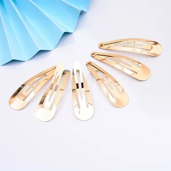 15-30 pcs 3-9cm 골드/실버 페인트 금속 스냅 클립, 워터 드롭, lank 베이비 클립, DIY 헤어 클립 보석 만들기 기지, 도매
