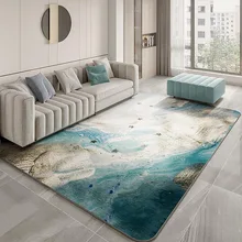 Tapis de sol rond et léger de luxe pour salon, moquette de chevet douce pour chambre à coucher, grand tapis décoratif lavable