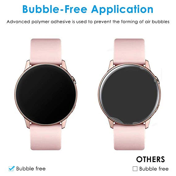2pcs Ultra-thin Protective Film for Samsung Galaxy Watch Active 1 2 40mm 44m Active2 3D Round Edge Screen Protector Cover Band